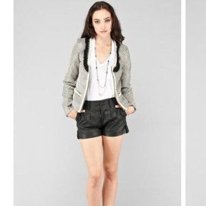 Brand New Aryn K Metallic Tweed Pearl Jacket Cropped Blazer